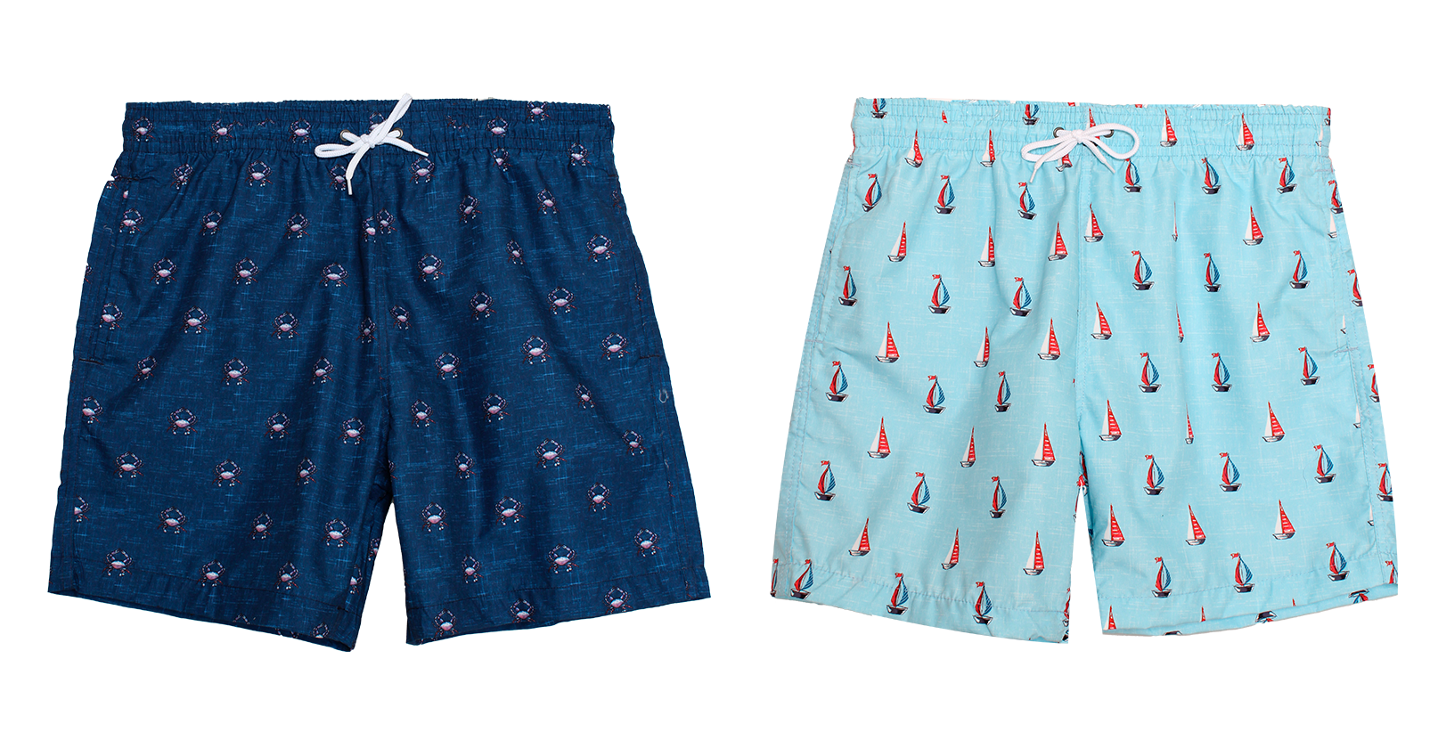 Men's Fashion Printed Swim Trunks w/ Adjustable Drawsting - HAWAIIAN Print - Sizes Small - XL