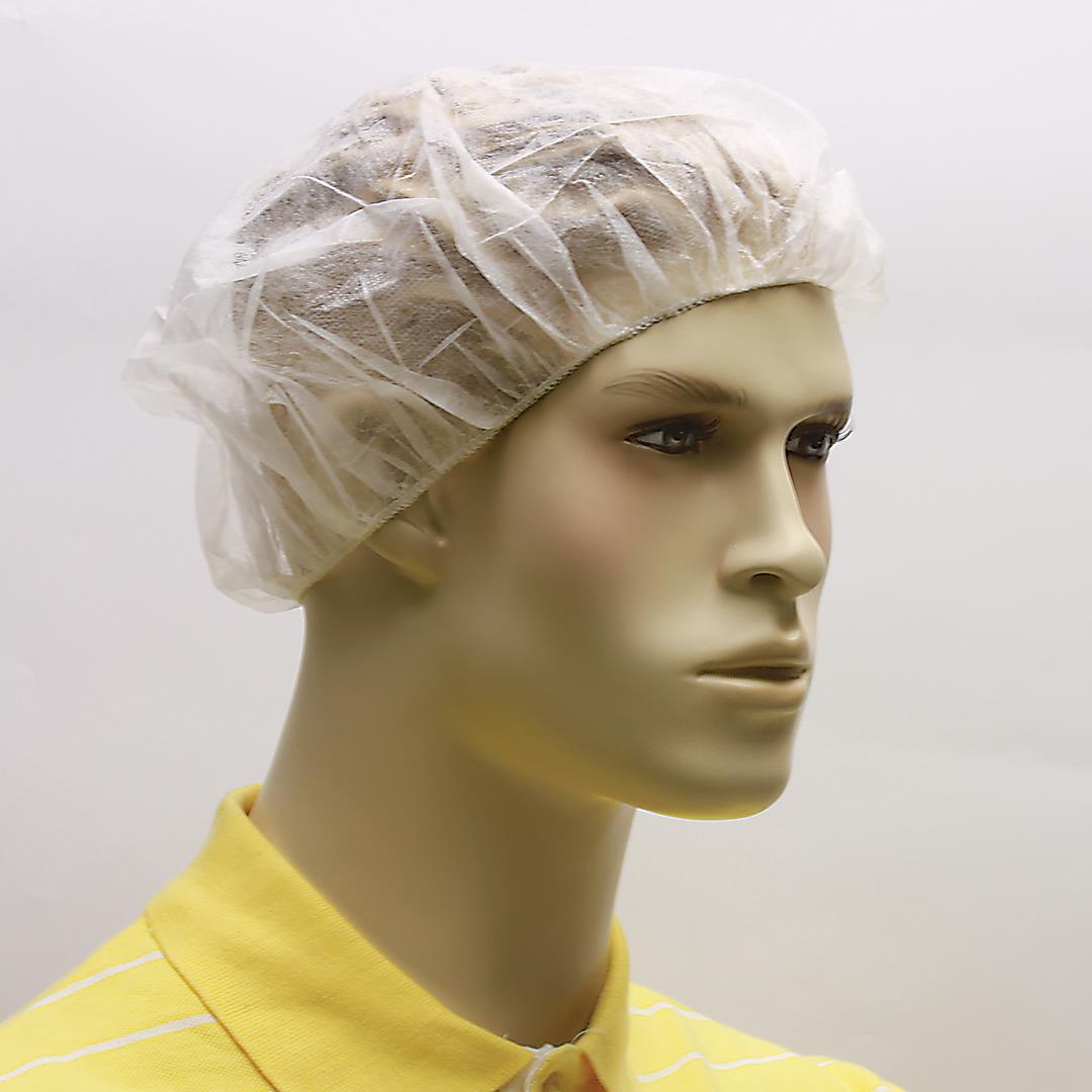 ''21'''' Disposable Pleated Bouffant CAPS  - White''