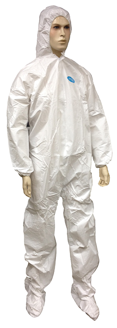 Microporous/Polypropylene Disposable Coveralls w/ Hood & BOOTS - Size: XL