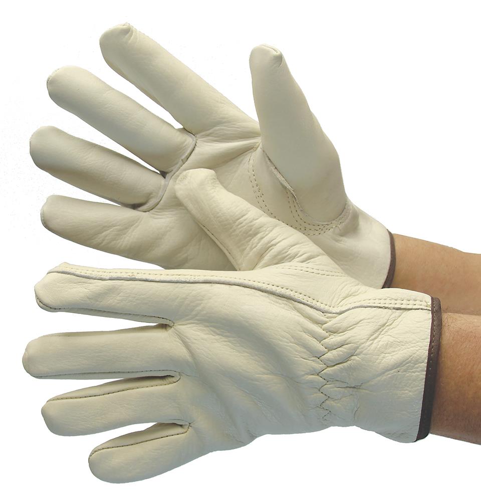 AB Grade Cowgrain LEATHER Driver GLOVES w/ Keystone Thumb - Size: Large