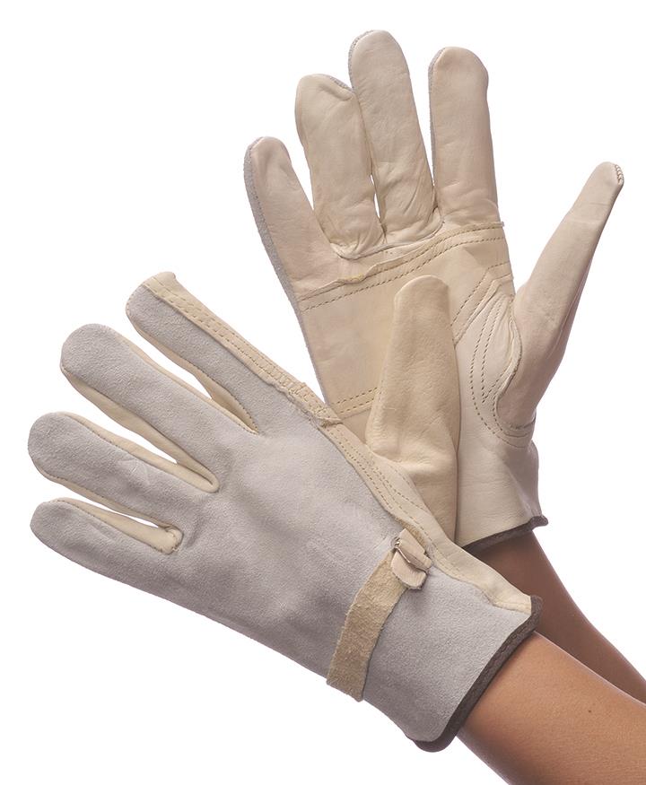 ''Cowgrain LEATHER Driver Gloves w/ Keystone Thumb, Split Back, & Adjustable Strap - Size: Medium''