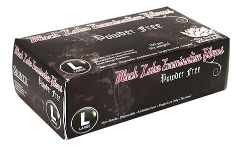 Black Medical Grade Powder Free Disposable Latex Examination GLOVES - Size: XL
