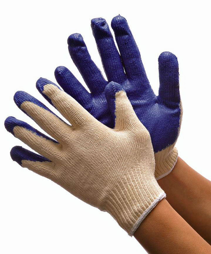 700g (Heavy Weight) Cotton/Poly String Knit GLOVES w/ Latex Coating - Size: XL