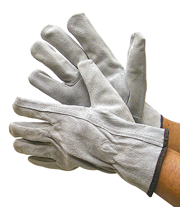Split Cowhide Suede LEATHER Driver Gloves w/ Keystone Thumb - Grey - Size: Large