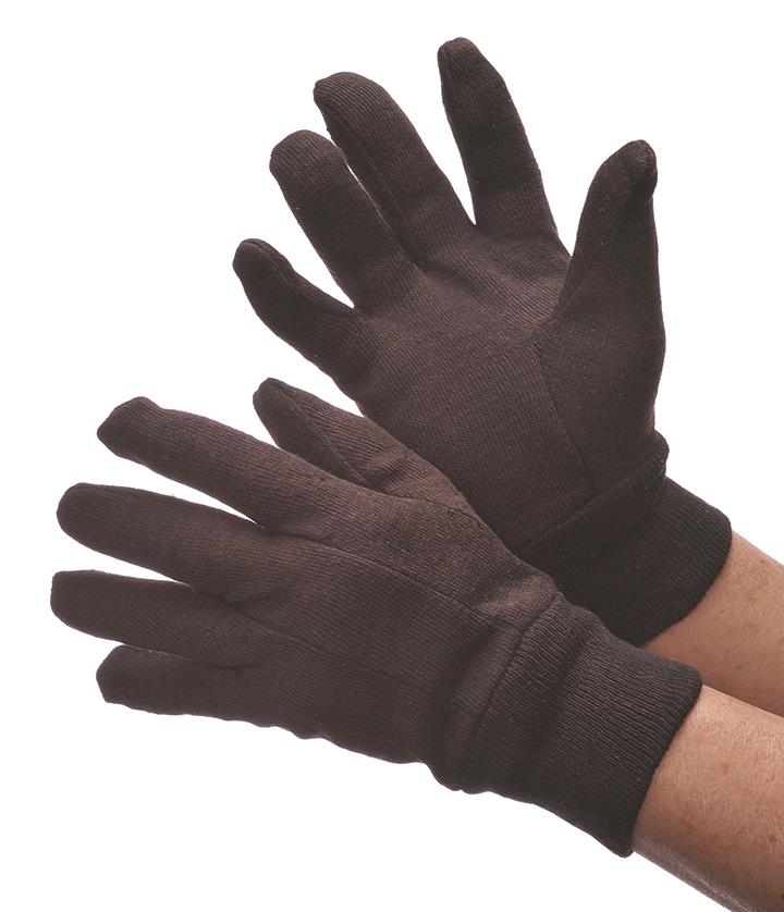 8 oz. Brown JERSEY Work Gloves - Size: Women's
