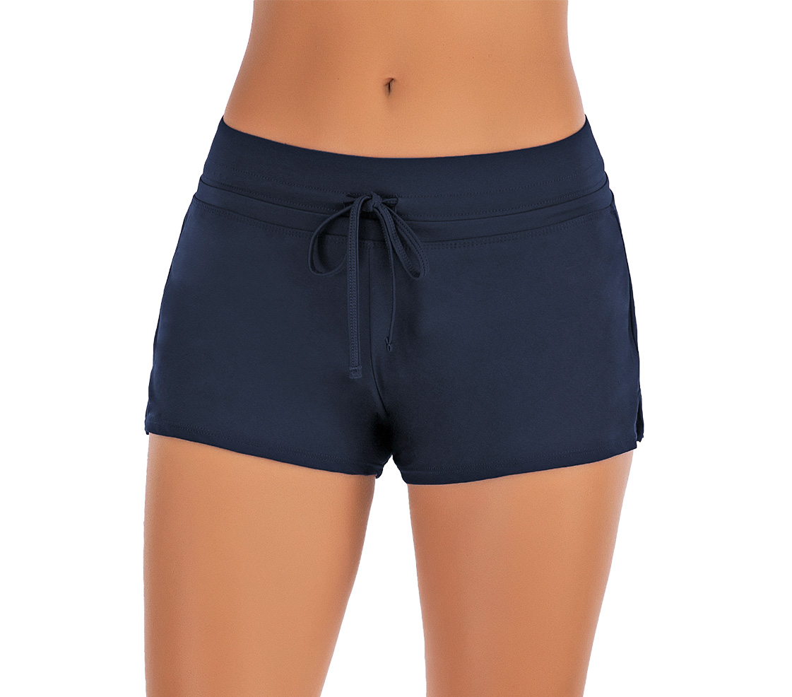 Women's Fashion Swim Short Bottoms - Navy Blue - Sizes Small-2XL