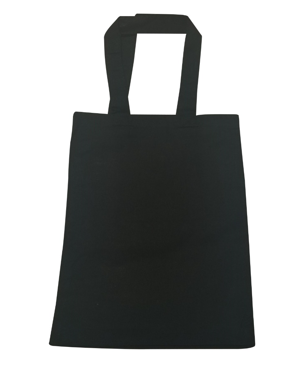 ''Natural Cotton Black Canvas Tote Bags - 8'''' x 8''''''