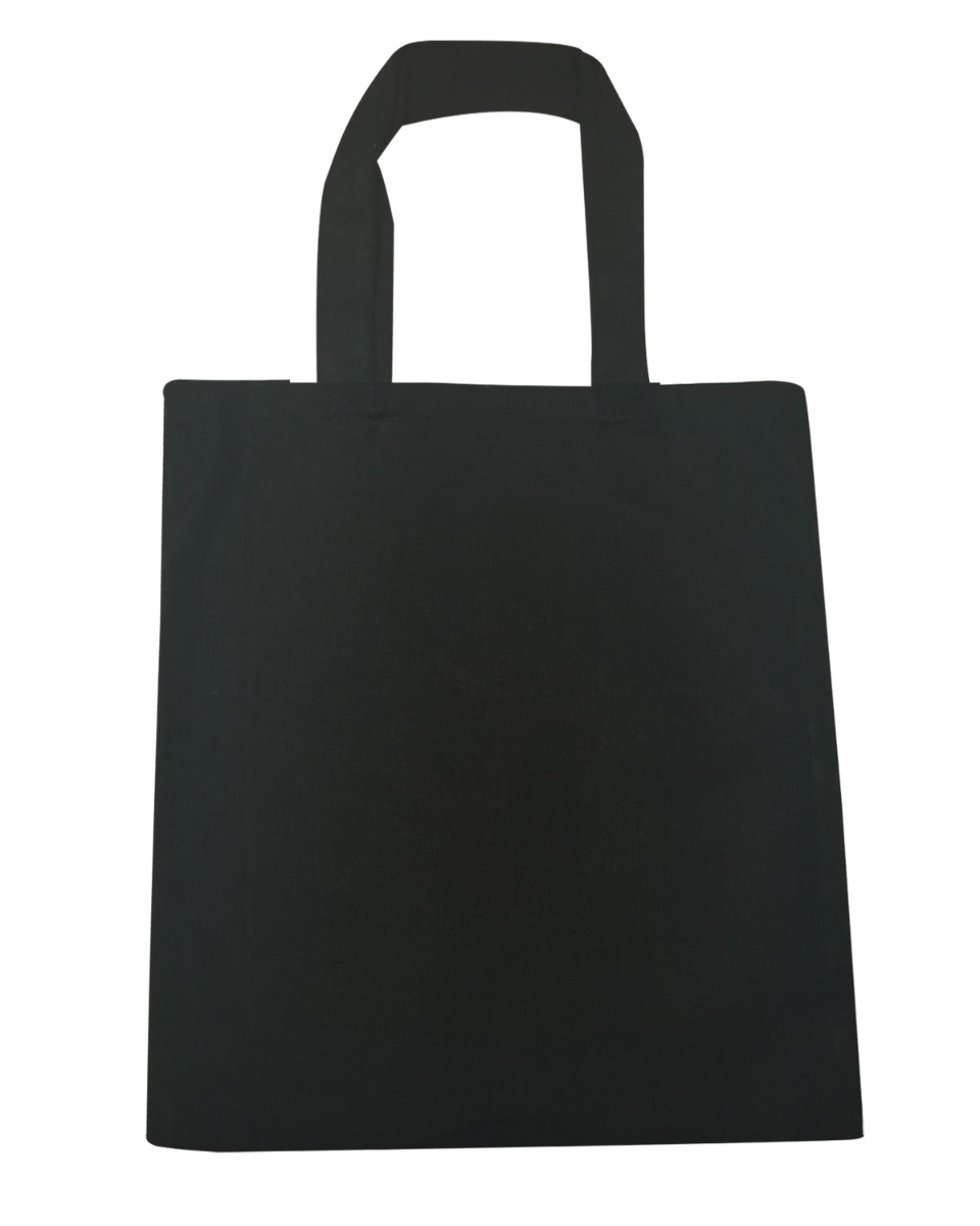 ''Natural Cotton Black Canvas Tote Bags - 9'''' x 11''''''