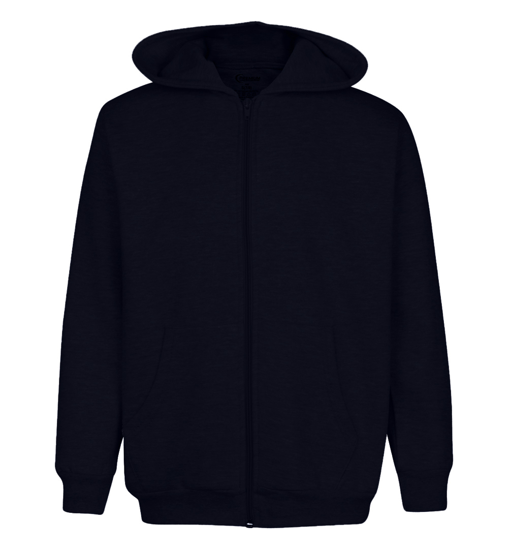 Boy's & Girl's Zippered HOODIES - Black - Choose Your Sizes (3/4-18/20)