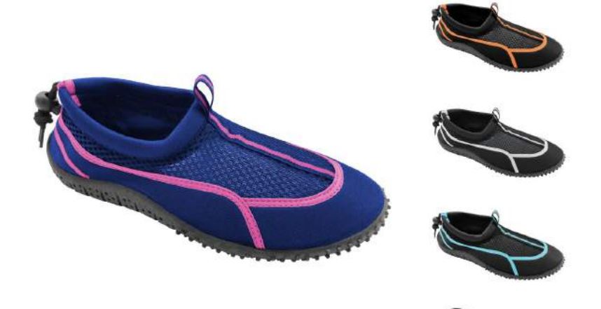 Children's Two Tone Slip-On Aqua Shoes w/ Adjustable Toggle & Mesh Detail