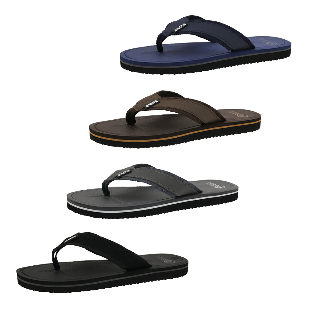 Men's Fashion Wedge Flip Flop SANDALS w/ Premium Stiched Straps & Soft Footbed