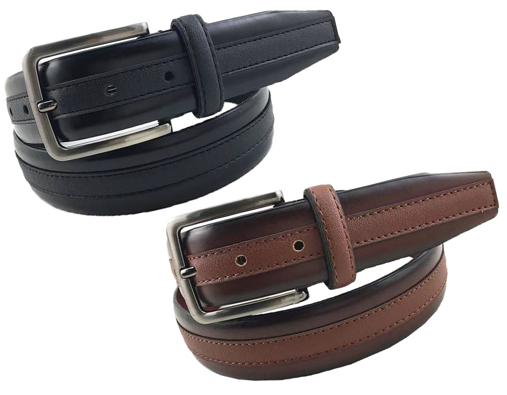 Men's Genuine LEATHER Belts w/ Reinforced Midline - Sizes 32-46