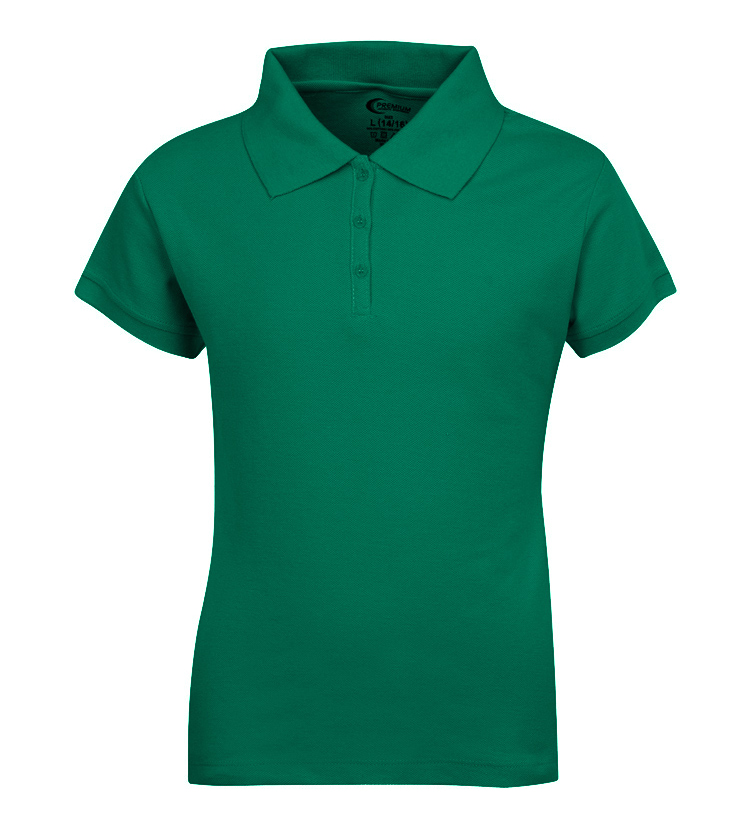 Junior Ladies School UNIFORM Short Sleeve Polo Shirts - Kelly Green - Choose Your Sizes (Small-2X)
