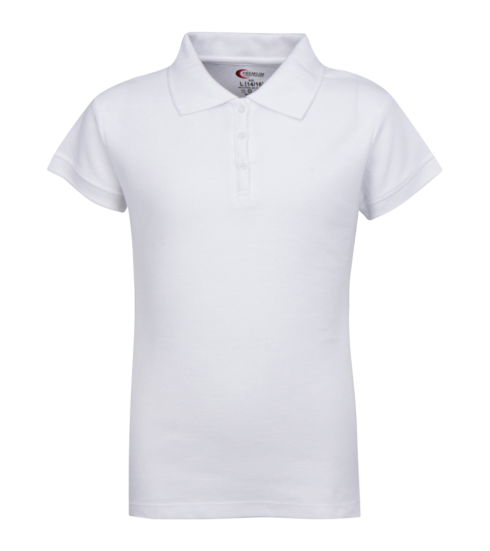 Junior Ladies School UNIFORM Short Sleeve Polo Shirts - White - Choose Your Sizes (Small-2X)