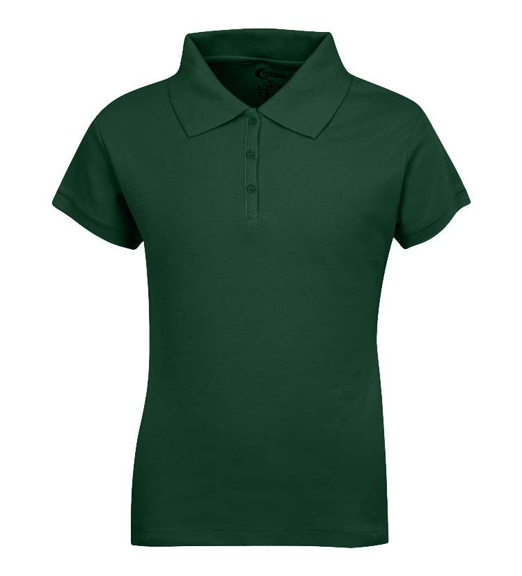 Girl's School UNIFORM Short Sleeve Polo Shirts - Hunter Green - Choose Your Sizes (3/4-18/20)