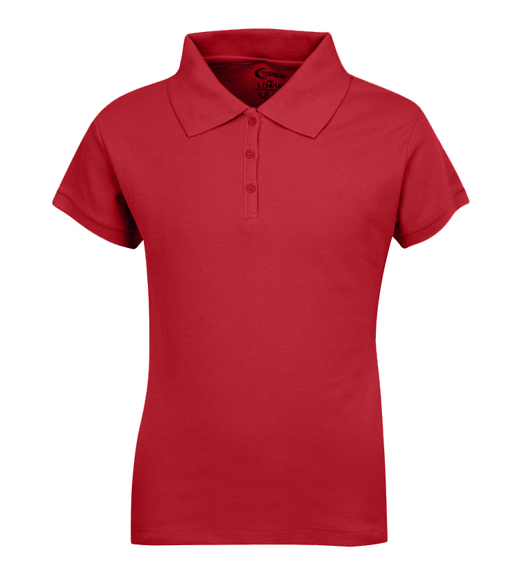 Girl's School UNIFORM Short Sleeve Polo Shirts - Red - Choose Your Sizes (3/4-18/20)