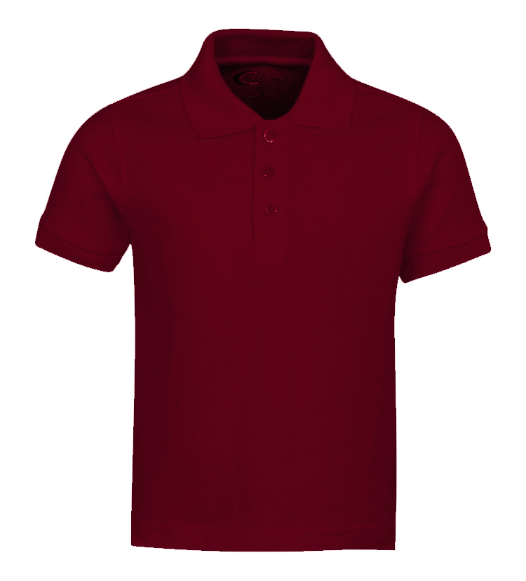 Boy's School UNIFORM Short Sleeve Polo Shirts - Burgunday - Choose Your Sizes (2T-18/20)