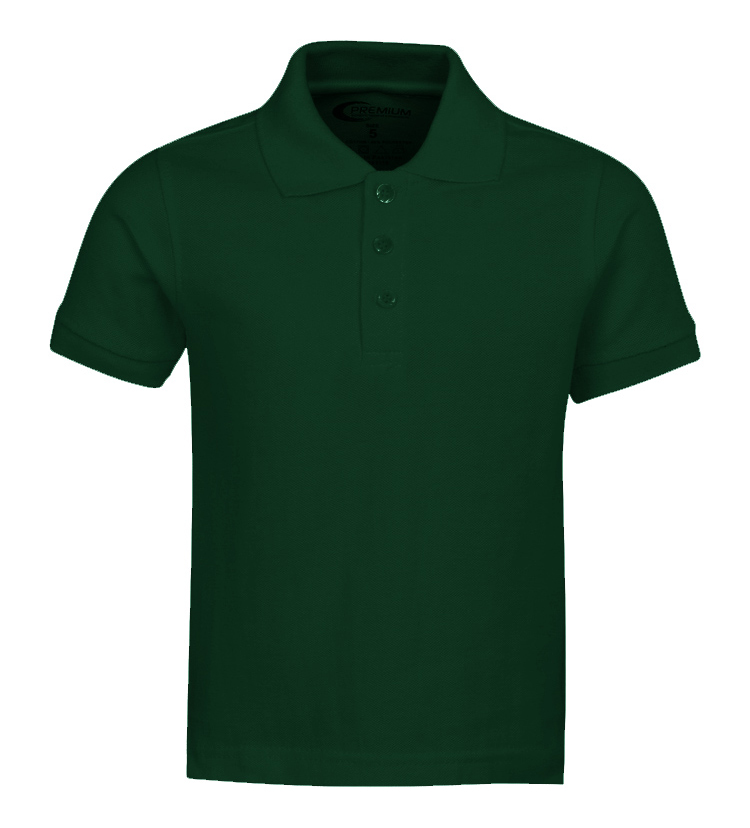 Boy's School UNIFORM Short Sleeve Polo Shirts - Hunter Green - Choose Your Sizes (2T-18/20)