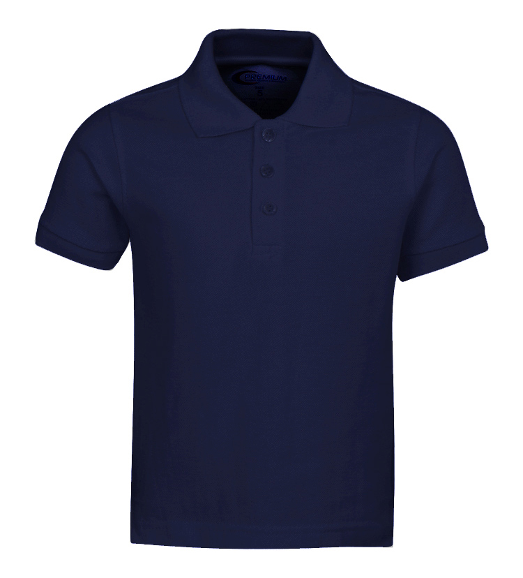 Boy's School UNIFORM Short Sleeve Polo Shirts - Navy Blue - Choose Your Sizes (2T-18/20)