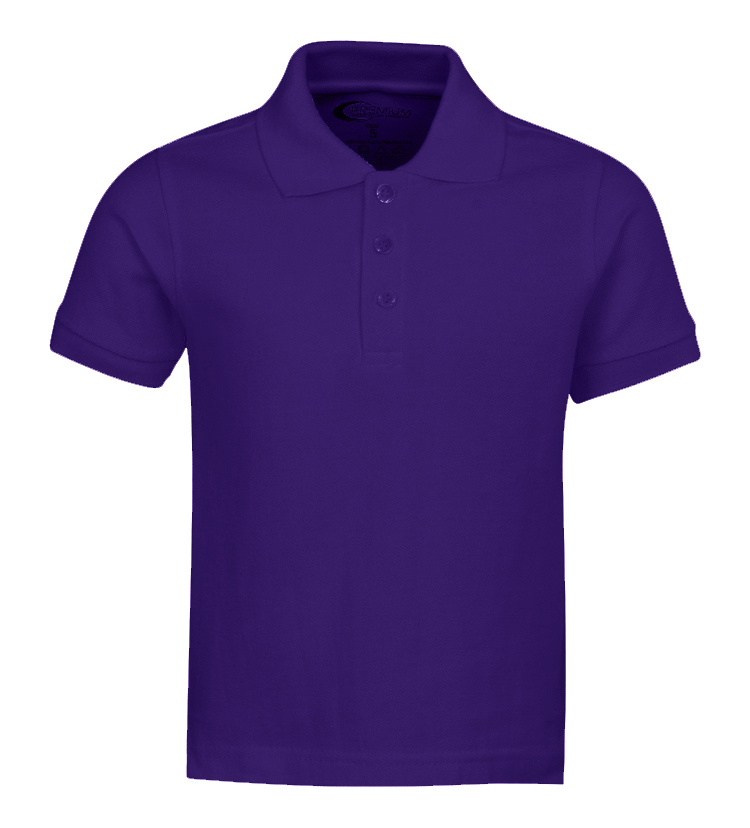 Boy's School UNIFORM Short Sleeve Polo Shirts - Purple - Choose Your Sizes (2T-18/20)