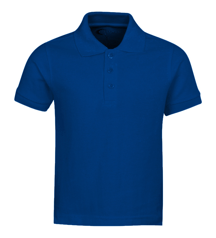 Boy's School Uniform SHORT Sleeve Polo Shirts - Royal Blue - Choose Your Sizes (2T-18/20)