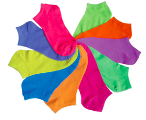 Women's Plus Size No Show Novelty SOCKS - Rainbow Colors - 10-Pair Packs - Size 10-13
