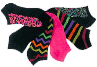 ''Women's Plus Size No Show Novelty SOCKS - Leopard, Striped, & Solid Print - 6-Pair Packs - Size 10-