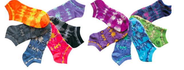 Women's Plus Size No Show Novelty SOCKS - Tie-Dye Print - 6-Pair Packs - Size 10-13