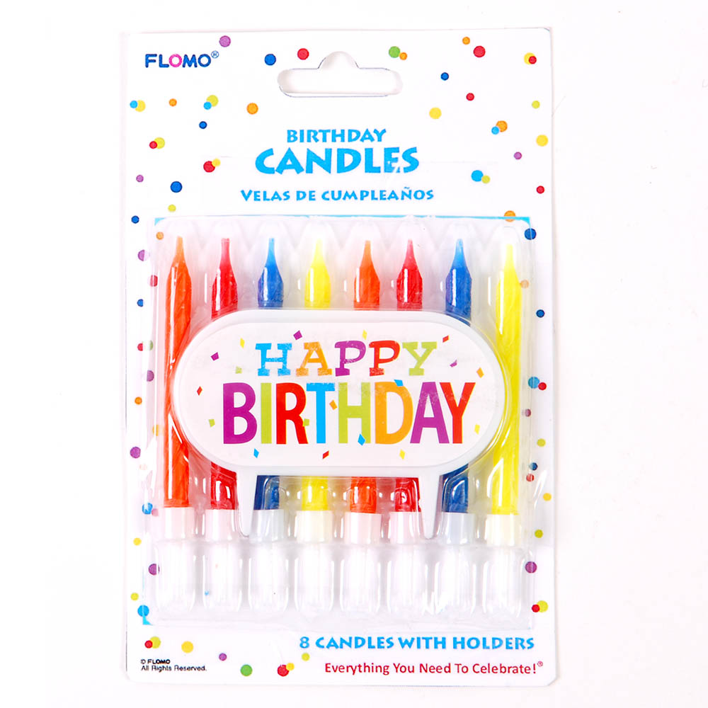 Birthday CANDLEs w/ Holder - 8-Packs