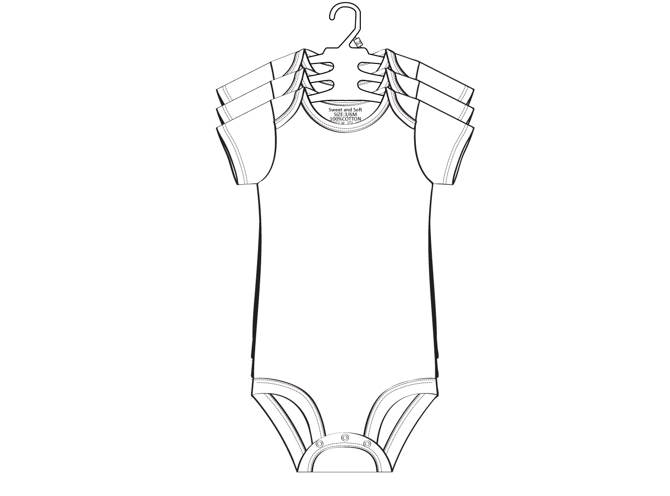 Gender Neutral Short-Sleeve Baby Onesies - White - 3-Pack
