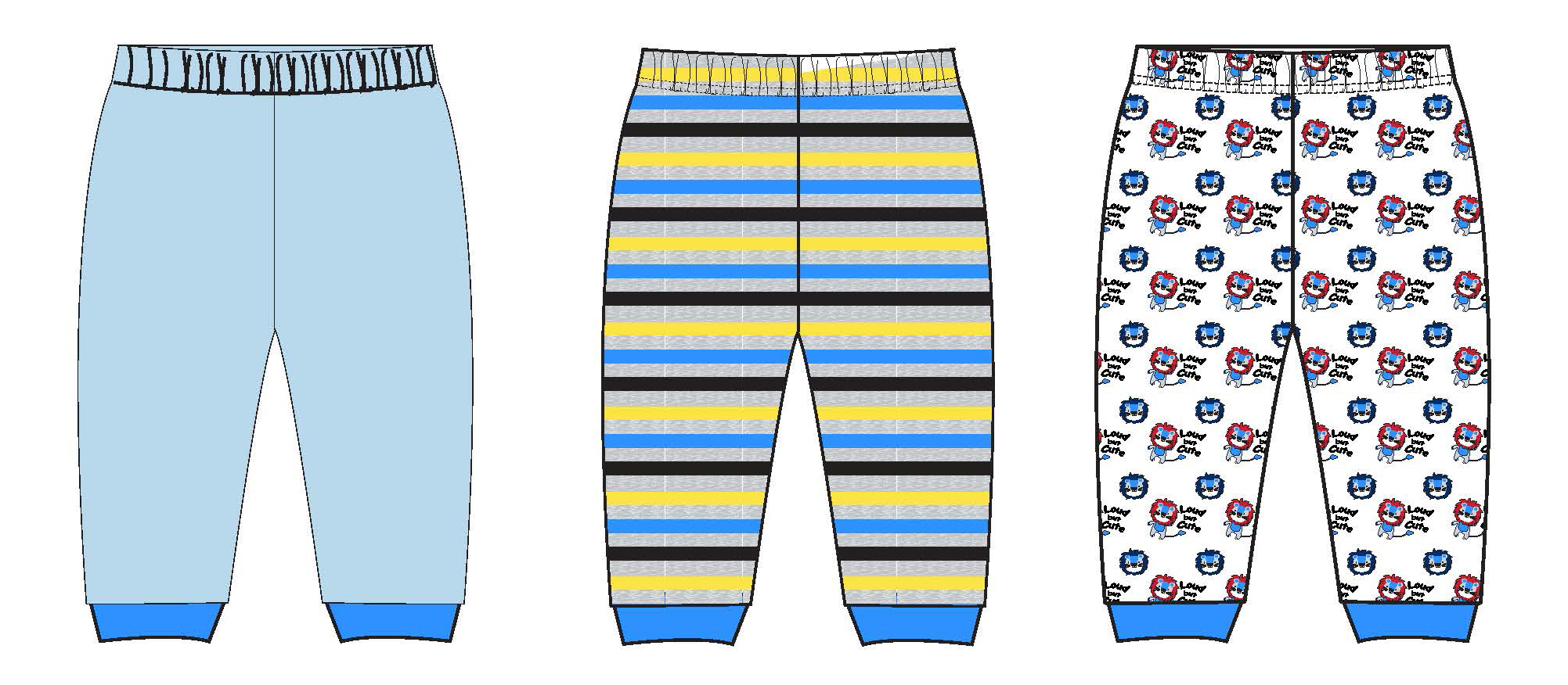 ''Baby Boy's Printed Pull-On PANTS w/ Solid, Striped, Lion Print - 3-Pack''