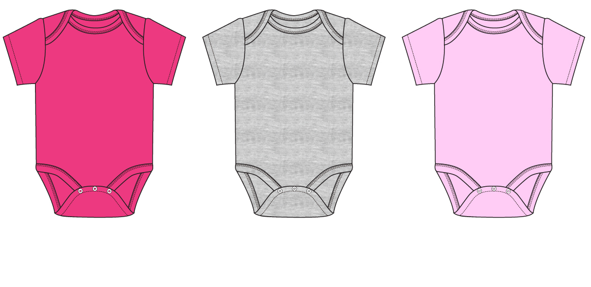 Baby Girl's Solid Colored Short-Sleeve Bodysuit Onesie - Sizes 0/3M-9M - 3-Pack