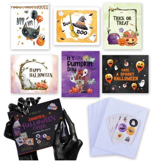 90 PC. Halloween Greeting Cards Sets