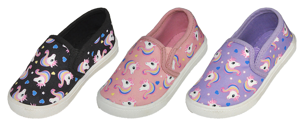 Toddler Girl's Slip-On Sneakers w/ UNICORN Print