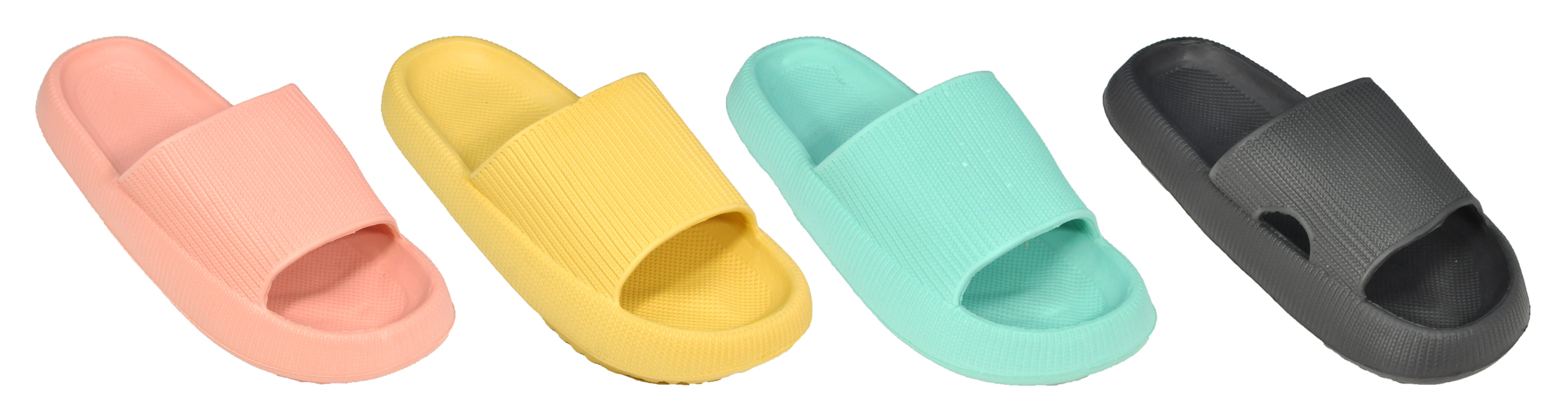 Women's Ribbed Barbados Slide SANDALS - Assorted Colors