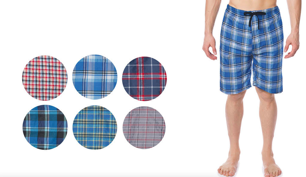 Men's Plaid Pajama SHORTS w/ Adjustable Drawstring - Assorted Colors